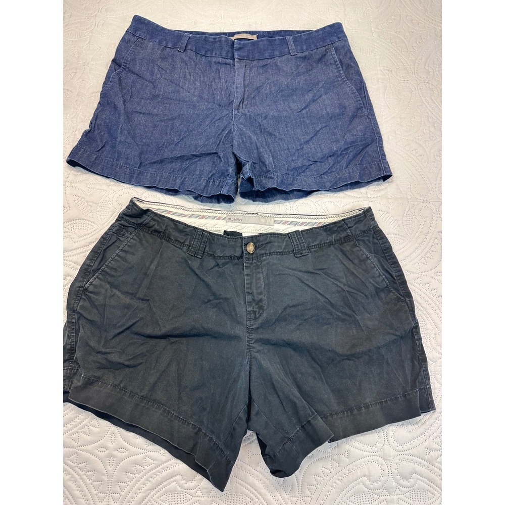 Old Navy & Banana Republic Womens Shorts Bundle Size 12 Black Blue Chambray